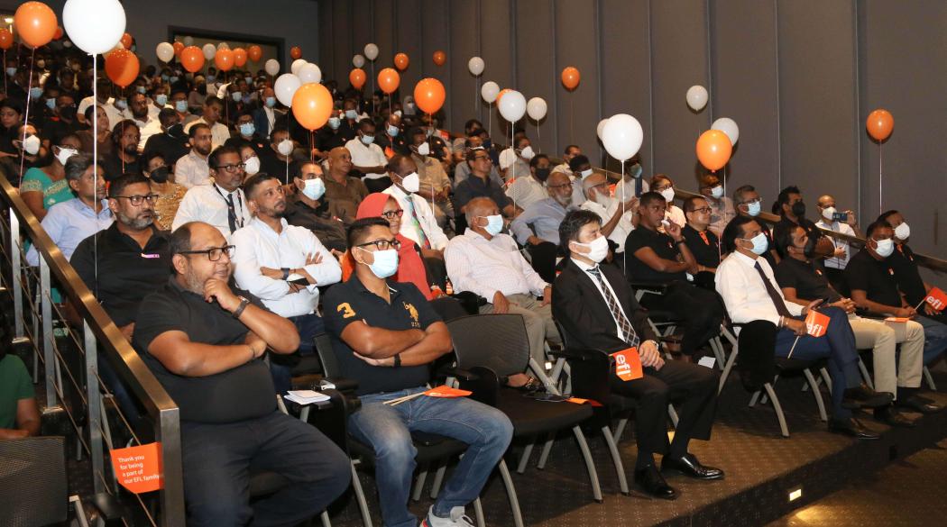 EFL Global employees enjoy an event