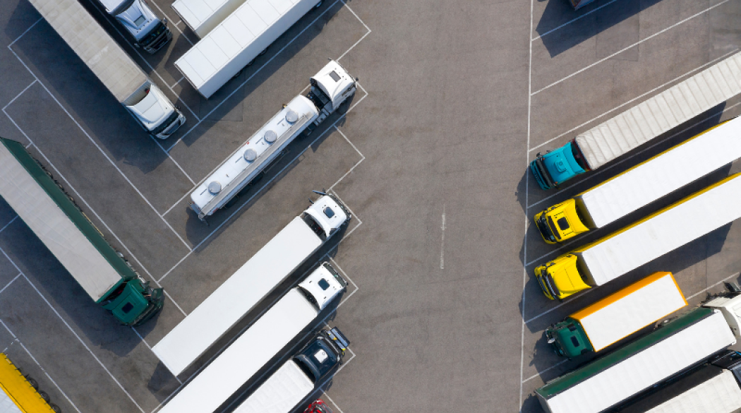 Freight trucks from above