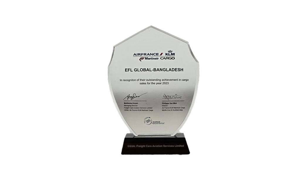 EFL Global Bangladesh - Award for Appreciation by GSSA: Air France-KLM